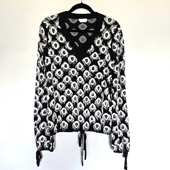 Chloé Peacock fringe Sweater Women's‎ S Boho Luxe Romantic Gothic Statement Top - Picture 1 of 12